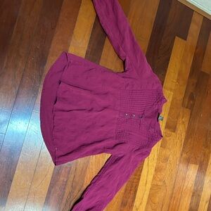 Bit & Bridle Plum Button-Up Top small EUC